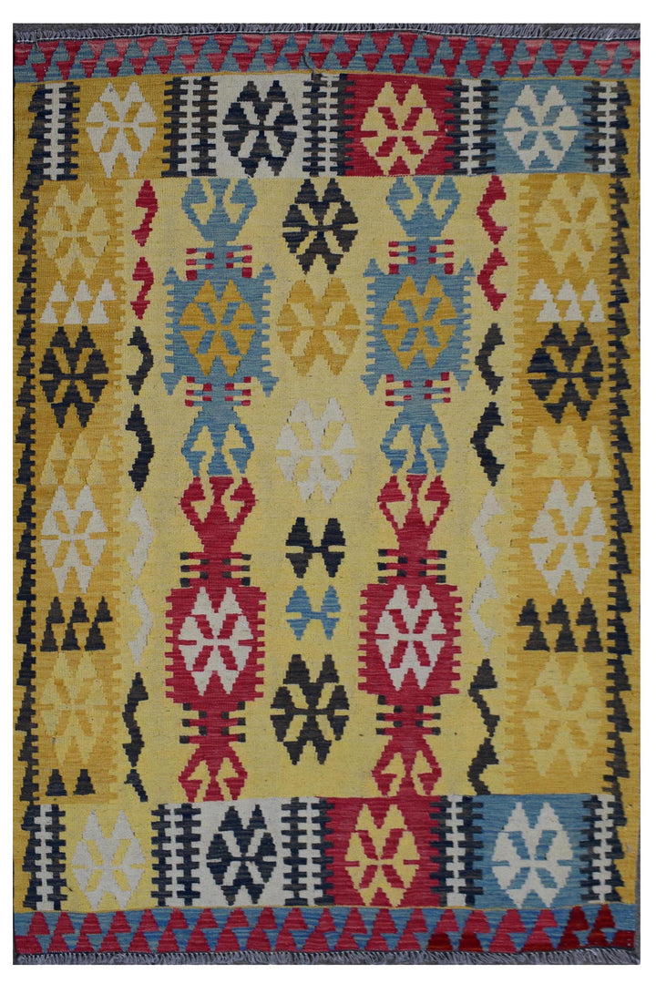 4 X 6 Ft Beautiful Large Kilim Handmade Rug From Turkey Klm1260