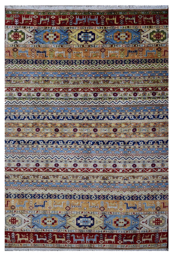 6 X 9 Ft Khurjeen Kazzak Rug From Afghanistan Krj638