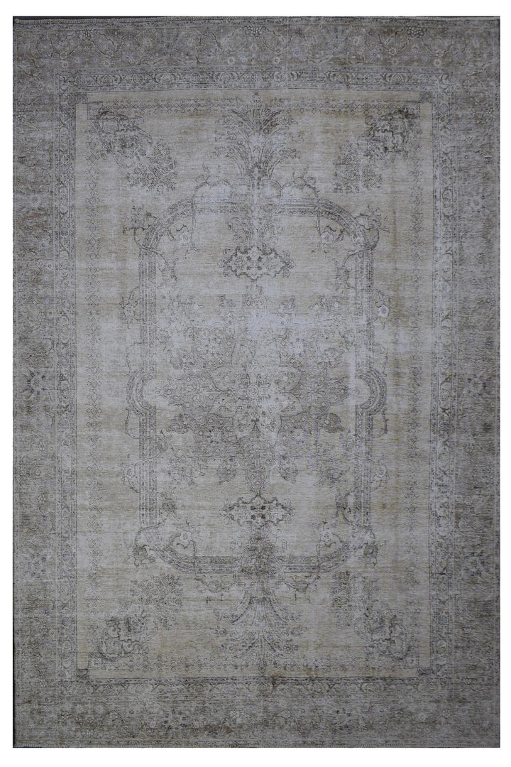 9 X 12 Handmade Stone White Ice Wash Oushak Antique Wool Area Rug Turkish Carpet Tww1164