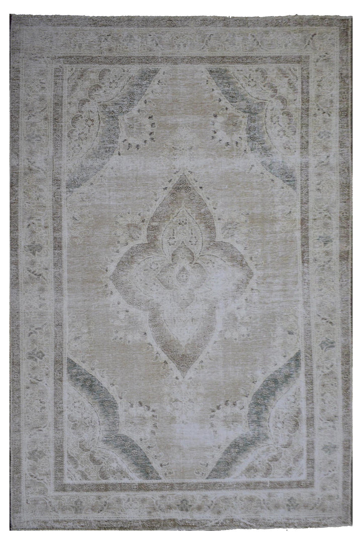 7 X 10 Handmade Stone White Ice Wash Oushak Antique Wool Area Rug Turkish Carpet Tww1171