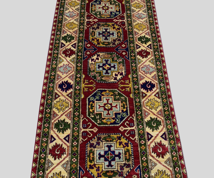 3 X 10 Ft Super Kazak Runner Rug From Afghanistan Kzk607