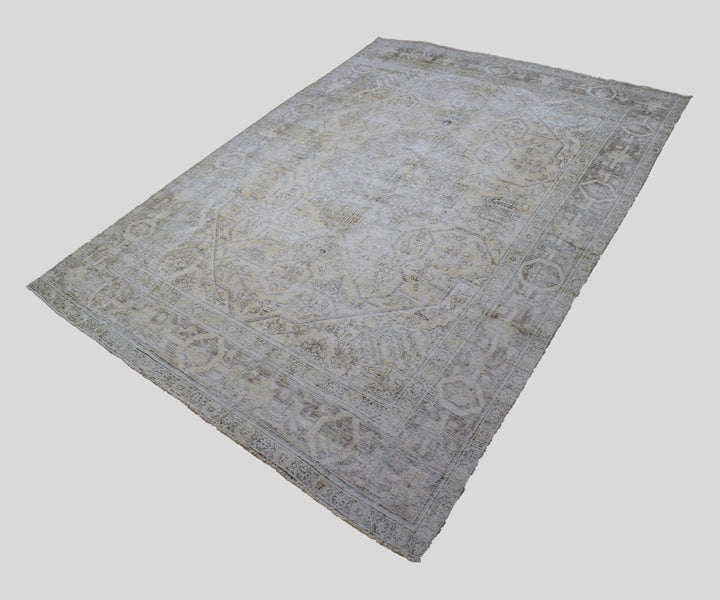 9 X 12 Handmade Stone White Ice Wash Oushak Antique Wool Area Rug Turkish Carpet Tww1158