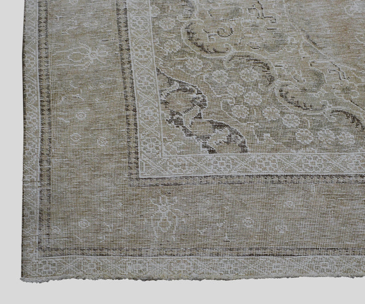 9 X 12 Handmade Stone White Ice Wash Oushak Antique Wool Area Rug Turkish Carpet Tww1162