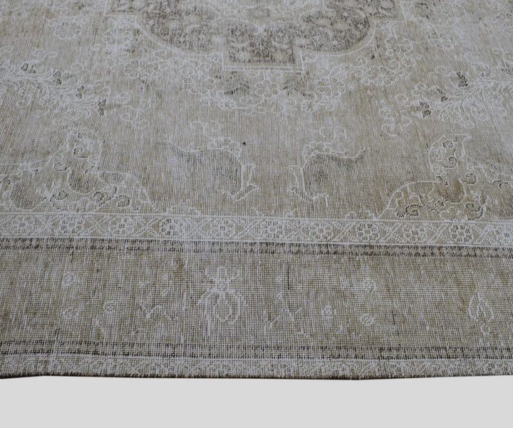 9 X 12 Handmade Stone White Ice Wash Oushak Antique Wool Area Rug Turkish Carpet Tww1162