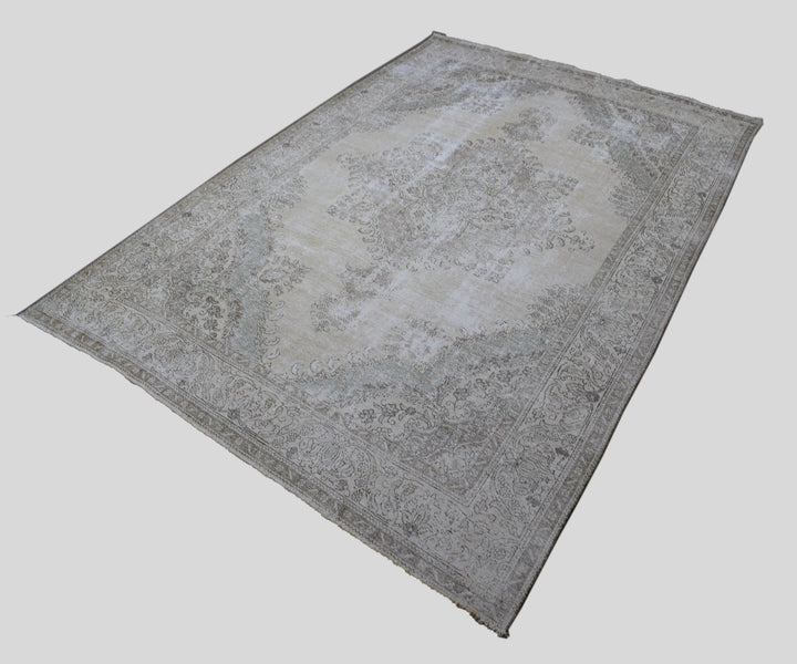 9 X 12 Handmade Stone White Ice Wash Oushak Antique Wool Area Rug Turkish Carpet Tww1172