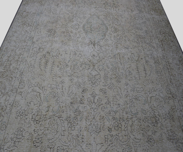 10 X 13 Large Handmade Stone White Ice Wash Oushak Antique Wool Area Rug Turkish Carpet Tww1180