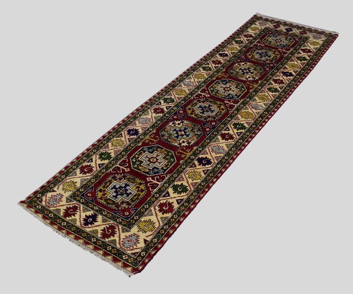 3 X 10 Ft Super Kazak Runner Rug From Afghanistan Kzk607