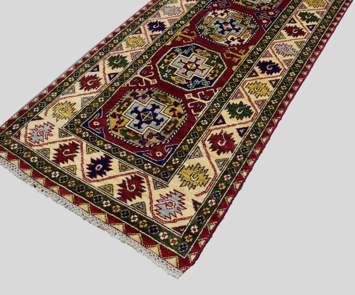 3 X 10 Ft Super Kazak Runner Rug From Afghanistan Kzk607