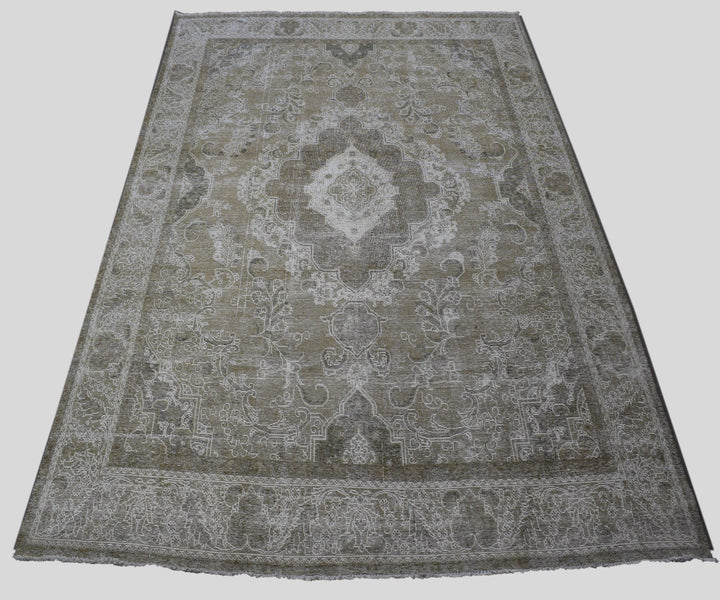 10 X 13 Handmade Stone White Ice Wash Oushak Antique Wool Area Rug Turkish Carpet Tww1156