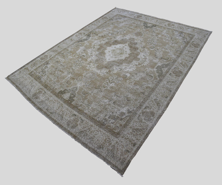 10 X 13 Handmade Stone White Ice Wash Oushak Antique Wool Area Rug Turkish Carpet Tww1156