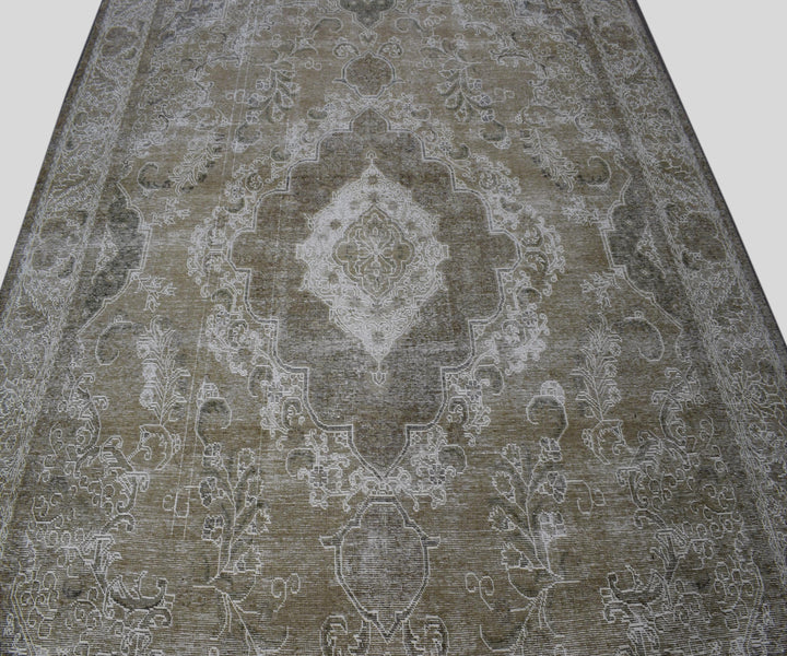 10 X 13 Handmade Stone White Ice Wash Oushak Antique Wool Area Rug Turkish Carpet Tww1156