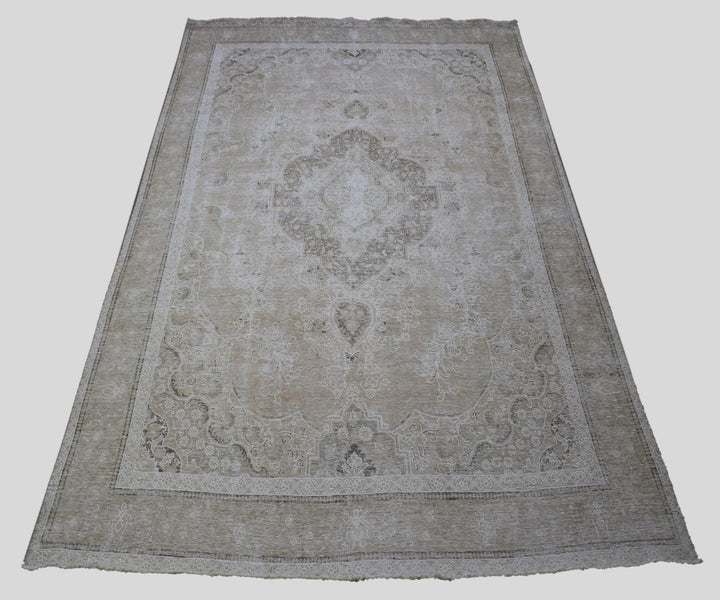 9 X 12 Handmade Stone White Ice Wash Oushak Antique Wool Area Rug Turkish Carpet Tww1162