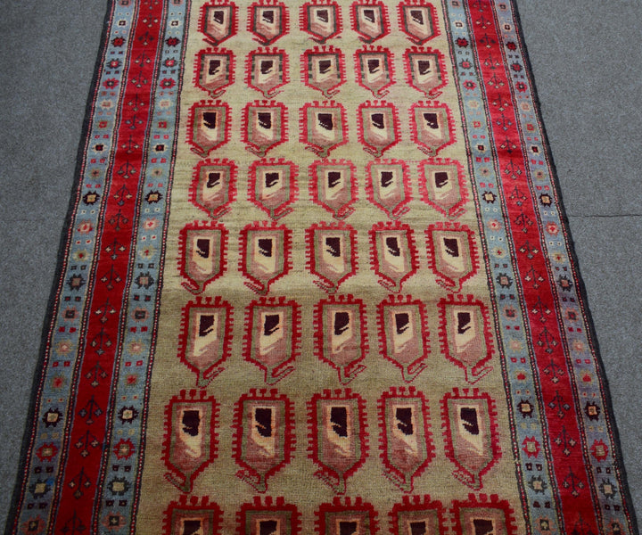 4 X 9 Ft Handmade Rug From Anatolian Design Turkish Wool Carpet Shr1098