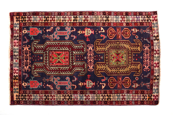 4x5 ft Handmade area rug from Anatolian design Turkish wool carpet SHR1628 Vintage rug, Antique rug, Area rug, Organic wool rug