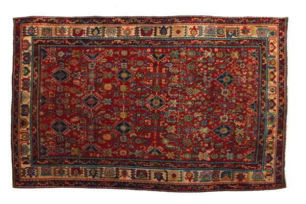 5x8 ft Handmade area rug from Anatolian design Turkish wool carpet SHR1904 Vintage rug, Antique rug, Area rug, Organic wool rug